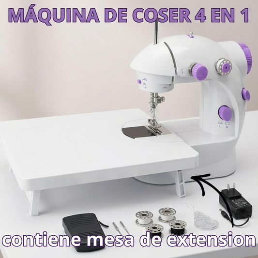 Maquina de Coser - 12 Puntadas Con Mesa 4 en 1 + Kit Costura